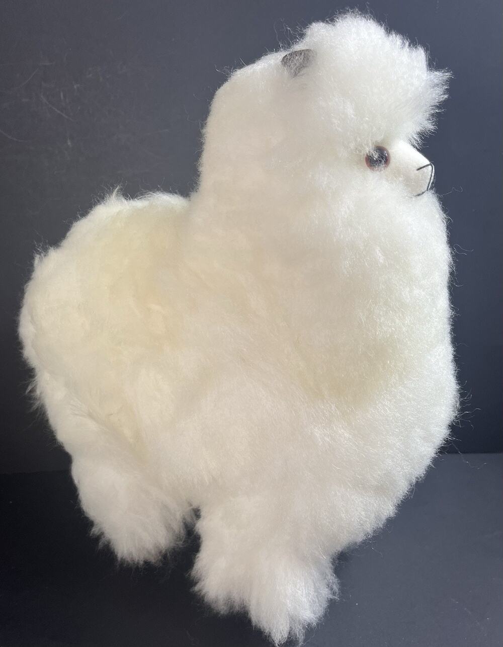 White Llama Alpaca Wool Handmade Peru 12" New
